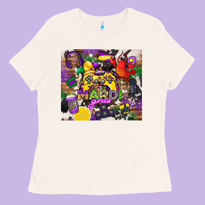 Mardi Gras Gamer Ladies Tee Designed By Cowgirlartshop