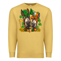 Antique Gold st patricks donkeys with  shamrocks Premium Sweatshirt - AdoDesignShop