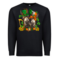 Black st patricks donkeys with  shamrocks Premium Sweatshirt - AdoDesignShop