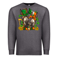 Charcoal Heather st patricks donkeys with  shamrocks Premium Sweatshirt - AdoDesignShop