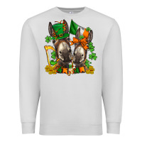 Dove Grey st patricks donkeys with  shamrocks Premium Sweatshirt - AdoDesignShop