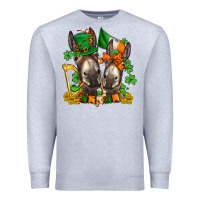Heather Grey st patricks donkeys with  shamrocks Premium Sweatshirt - AdoDesignShop