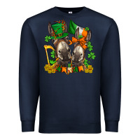 Navy st patricks donkeys with  shamrocks Premium Sweatshirt - AdoDesignShop