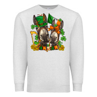 Oatmeal Heather st patricks donkeys with  shamrocks Premium Sweatshirt - AdoDesignShop