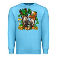 Ocean Blue st patricks donkeys with  shamrocks Premium Sweatshirt - AdoDesignShop