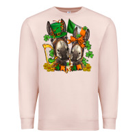 Pale Pink st patricks donkeys with  shamrocks Premium Sweatshirt - AdoDesignShop