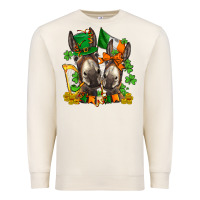 Sandshell st patricks donkeys with  shamrocks Premium Sweatshirt - AdoDesignShop