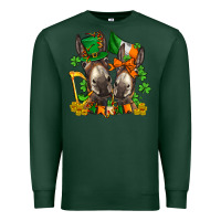 Sports Green st patricks donkeys with  shamrocks Premium Sweatshirt - AdoDesignShop