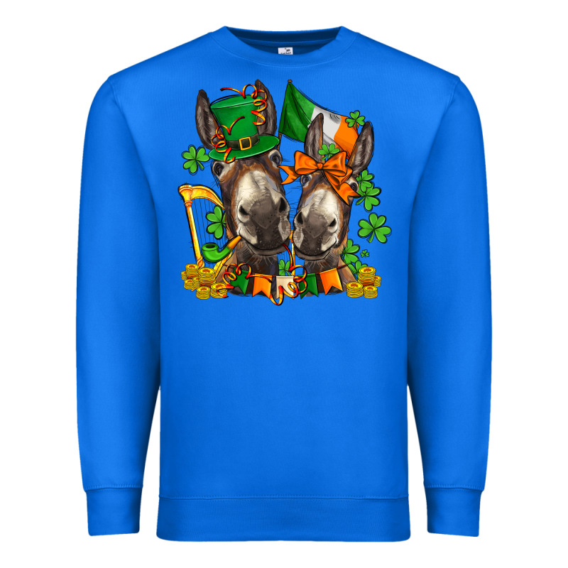 St Patricks Donkeys With  Shamrocks Premium Sweatshirt by AdoDesignShop | Teevron