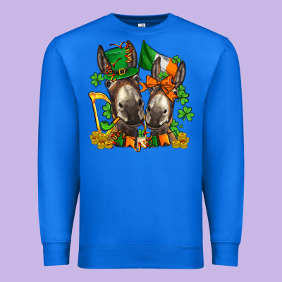 St Patricks Donkeys With  Shamrocks Premium Sweatshirt Designed By Adodesignshop