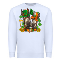 White st patricks donkeys with  shamrocks Premium Sweatshirt - AdoDesignShop