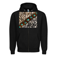 Black zebra gemstone leather Zipper Hoodie - BarkalooDesign