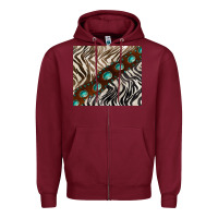 Burgundy zebra gemstone leather Zipper Hoodie - BarkalooDesign