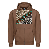 Chestnut zebra gemstone leather Zipper Hoodie - BarkalooDesign