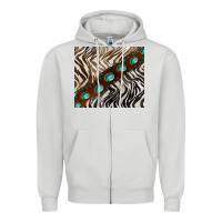 Dove Grey zebra gemstone leather Zipper Hoodie - BarkalooDesign
