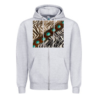 Heather Grey zebra gemstone leather Zipper Hoodie - BarkalooDesign