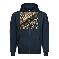 Navy zebra gemstone leather Zipper Hoodie - BarkalooDesign