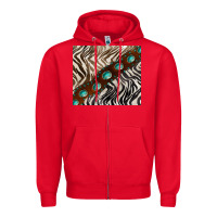 Red zebra gemstone leather Zipper Hoodie - BarkalooDesign