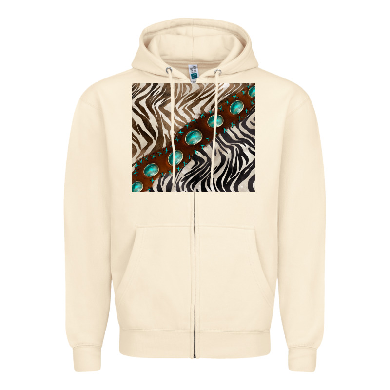 Zebra Gemstone Leather Zipper Hoodie by BarkalooDesign | Teevron