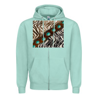 Seafoam zebra gemstone leather Zipper Hoodie - BarkalooDesign