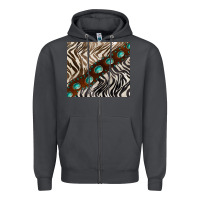 Smoke zebra gemstone leather Zipper Hoodie - BarkalooDesign