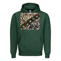 Sports Green zebra gemstone leather Zipper Hoodie - BarkalooDesign