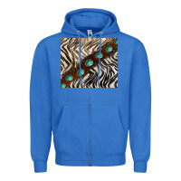 True Royal zebra gemstone leather Zipper Hoodie - BarkalooDesign