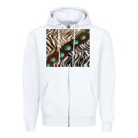 White zebra gemstone leather Zipper Hoodie - BarkalooDesign