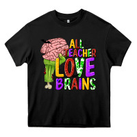 Black All Teacher Love Brains Heavy Core Tee - texasbilliewilder