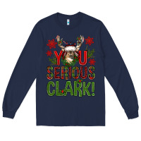 Navy you serious clark with deer bbs Long Sleeve Tee - BundleAndBundleShop