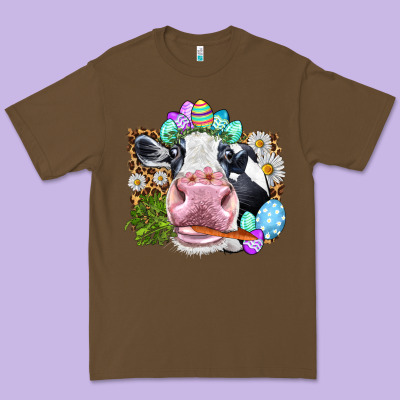 Happy Easter Cow With Eggs Easter Day Premium Tee Designed By Howdyjamesfarm