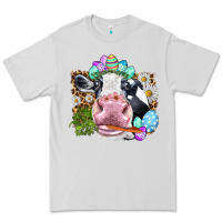 Dove Grey Happy Easter Cow with eggs Easter Day Premium Tee - HowdyJamesFarm