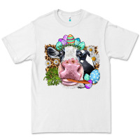 White Happy Easter Cow with eggs Easter Day Premium Tee - HowdyJamesFarm