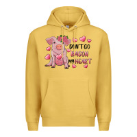 Antique Gold Valentine's Day Don't Go Bacon My Heart Premium Hoodie - RanaPortraitStore