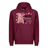 Burgundy Valentine's Day Don't Go Bacon My Heart Premium Hoodie - RanaPortraitStore