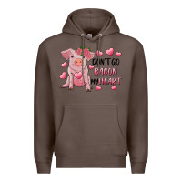 Coffee Valentine's Day Don't Go Bacon My Heart Premium Hoodie - RanaPortraitStore
