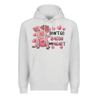 Dove Grey Valentine's Day Don't Go Bacon My Heart Premium Hoodie - RanaPortraitStore