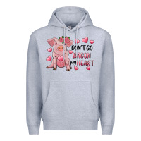 Heather Grey Valentine's Day Don't Go Bacon My Heart Premium Hoodie - RanaPortraitStore