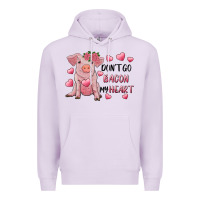 Lilac Valentine's Day Don't Go Bacon My Heart Premium Hoodie - RanaPortraitStore
