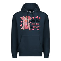 Navy Valentine's Day Don't Go Bacon My Heart Premium Hoodie - RanaPortraitStore