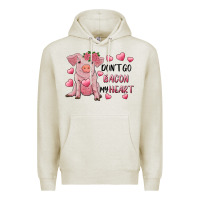 Oatmeal Heather Valentine's Day Don't Go Bacon My Heart Premium Hoodie - RanaPortraitStore