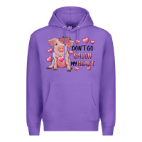 Purple Valentine's Day Don't Go Bacon My Heart Premium Hoodie - RanaPortraitStore