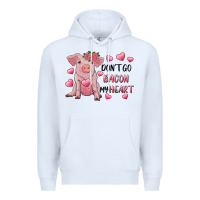 White Valentine's Day Don't Go Bacon My Heart Premium Hoodie - RanaPortraitStore