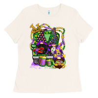 Bone mardi gras gnomies truck Ladies Tee - CowGirlArtShop