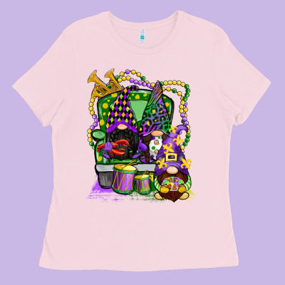 Mardi Gras Gnomies Truck Ladies Tee Designed By Cowgirlartshop