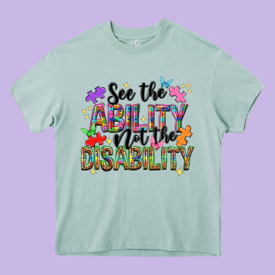 See The Ability Not The Disability Heavy Core Tee Designed By Nancycooperartshop