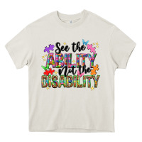 Cream see the ability not the disability Heavy Core Tee - NancyCooperArtShop