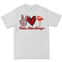 Dove Grey Peace Love Flamingo Premium Tee - Jasminsmagicworld
