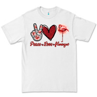 White Peace Love Flamingo Premium Tee - Jasminsmagicworld