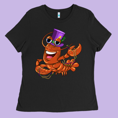 Mardi Gras Crawfish Ladies Tee Designed By Cowgirlartshop